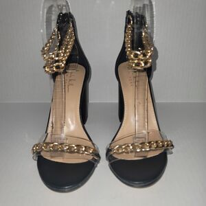 Nicole Miller Gabriella‎ Women's Heeled Sandals Pumps with Ankle Chain Strap 6.5